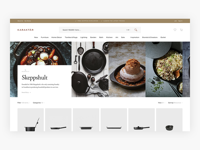 WIP Karaktär Brand/Designer Page - E-commerce Exploration commerce design e commerce ecommerce interior lifestyle luxury marketplace minimal minimalism shop shopping ui ux web web shop webshop