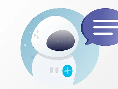The Blue Bot chatbot health illustration robot ui