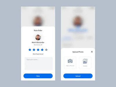 Pop Up Screens - Trip App app app design driver app rating ride sharing app travel app trip app ui design ui designer upload ux design ux designer