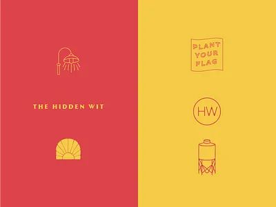 Hidden Wit branding brewery illustration logo monogram red richmond street typography yellow