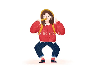 girls illustration ps ui 女孩 插画 森系