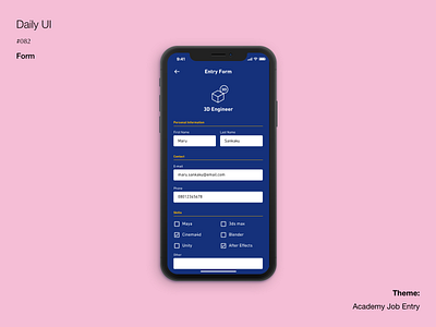 Daily UI #082 Form adobexd dailyui
