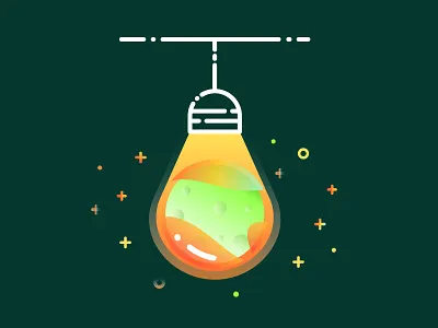 The world in the light bulb-3 icon illustration ui