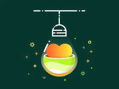 The world in the light bulb-2 icon illustration