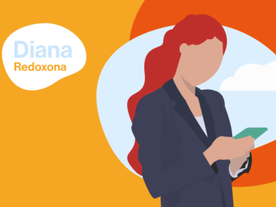 Diana Redoxona character design ilustration