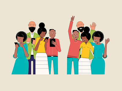 contrast characters people retro style styletest vector