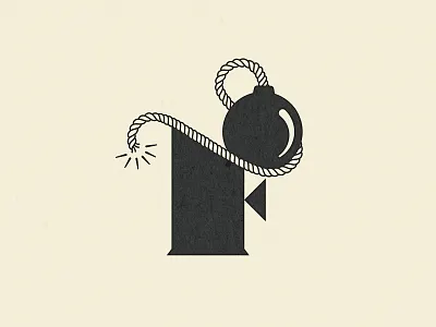 F bomb... It's monday! bomb lettering logo monday serif