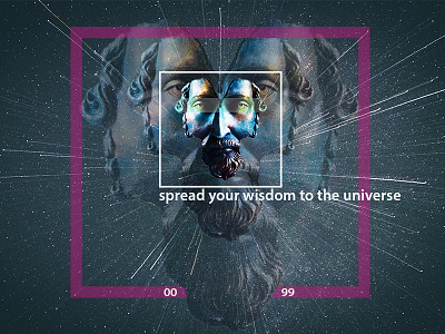 Spread your wisdom to the universe design freelance poster poster art sculpture typography