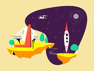 Futuropolis art cartoon illustration jetsons mid century modern mid mod retro
