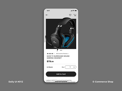 Daily UI #012 E-Commerce Shop app dailyui dailyui012 e commerce e commerce app interface ui