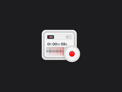 Recorder Icon android app figma icon illustration mac os os x photoshop recorder skeuomorphism smartisan ui zklm0000