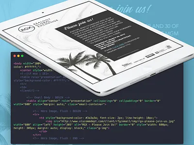 RGX CEO Reception Invitation HTML Email conference css html html email invitation real estate reception rgx 2019 web development