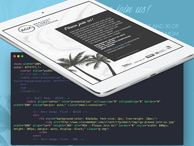 RGX CEO Reception Invitation HTML Email conference css html html email invitation real estate reception rgx 2019 web development