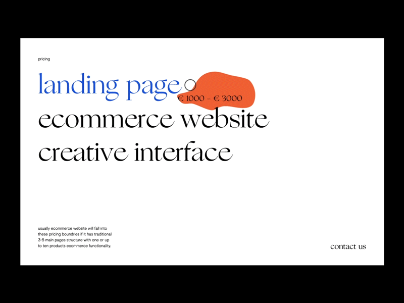 Hello World Agency Portfolio Website cursor design home homepage hover interaction interactive landing mouse over page price pricing shapes transform transforming ui ux web website