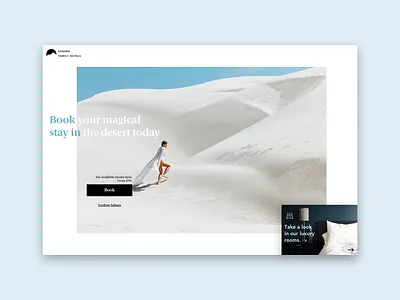 Startpage for a hotel in the desert. branding design luxury design minimal productdesigner typography ui uiuxdesigner ux web