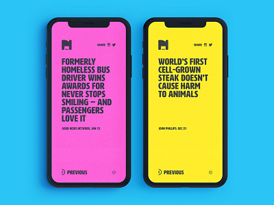 On a Cheerful Note II app design case studies design good news good vibes interface postit ui user interface design ux visual design webdesign