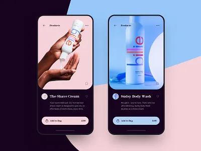 ℬ Billie Product Page app brand branding fashion hero minimal ui ux web web design