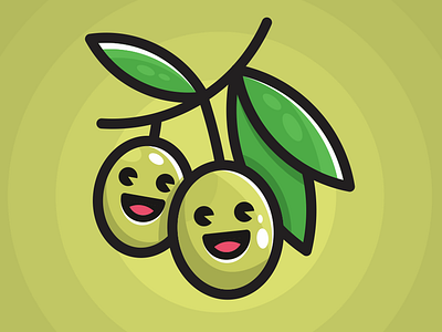 Happy Olives illustration minimal olives vege vegetables