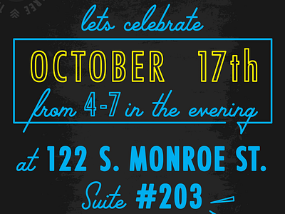 #3cheersto3 event invite retro script typogaphy typography
