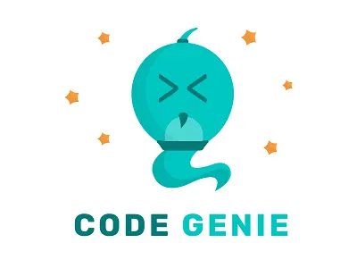 Code Genie branding design flat illustration logo minimal vector