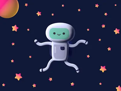 Astro, now in 3D astronaut b3d blender blender3d illustration space