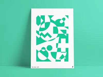Geometric Poster #4 design geometry negative space poster poster a day poster art poster challenge shapes turquoise wall art
