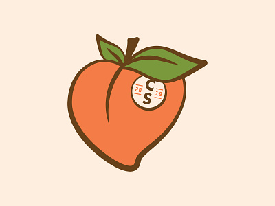 Creative South '19 2019 creative creative conference creative south creative south peach cs cs19 georgia georgia peach green leaf little butt peach vector