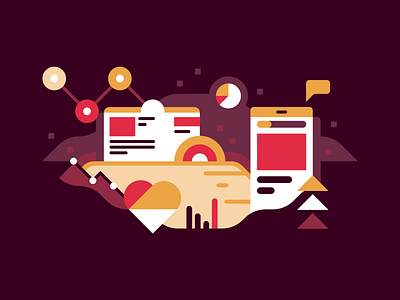 Desktop & Mobile design desktop graphs illustration illustrator mobile stats vector