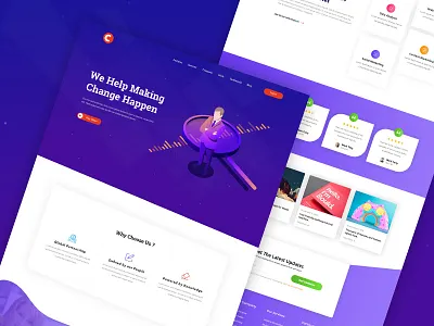 (Cano) Digital Agency Home agency clean design digital gradient icon illustration landing landing page design maketing minimal typography ui ux vector web website