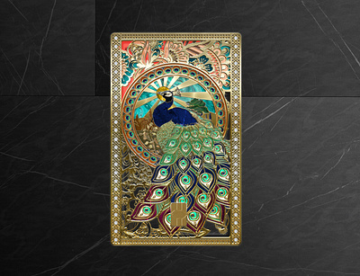 Peacock | Premium Gold Bank Card design gold bank card gold card gold credit card gold debit card luxury bank card luxury gold bank card premium gold card