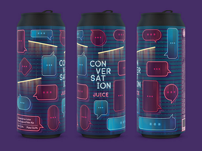 Conversation Juice beer bubble can illustration juice light neon package pattern