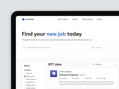 Job offer platform career design employment figma filter freelance hiring job job finder job offer job offer platform job portal job seeker list recruitment ui ui design uiux website work finder