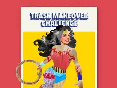 trash collage design illustration trash typography