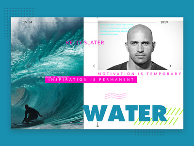 Landing Page Concept blue branding concept design landing page marketing marketing page minimalism minimalist pattern surfer surfing texture typography water sports web web design