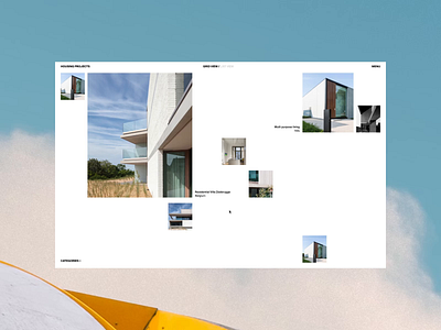 Architecture concept animation architecture design experiment exploration grid interior layout menu minimal motion overview photography portfolio transition ui ux webdesign