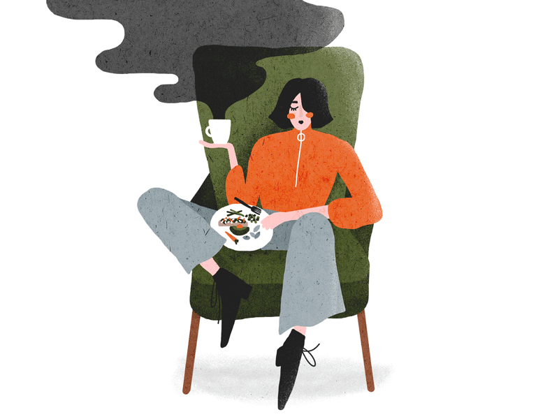 Breakfast animation breakfast food girl illustration picture