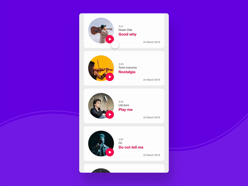 Musicians adobe xd animated flat gif loop micro animation micro interaction ui xd