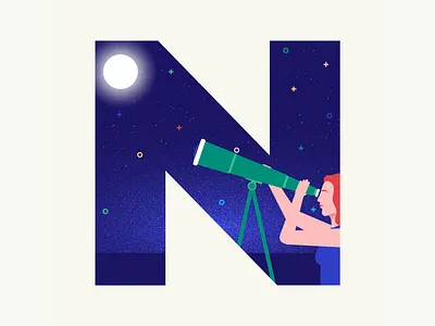 36 days of type | Letter N 36days adobe 36days n 36daysoftype 36daysoftype06 design graphic graphic design illustration illustrator night night sky sky summer summer vibes wacom intuos