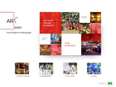 Landing page for Marriage Event Organizing Website event event platform greentoad landing page marraige marraige event modern design organizer website wedding wedding planner