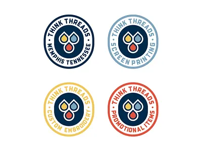 Think Threads Badges badge blue circle crest custom drop ink navy orange oval patch shirt t shirt think threads yellow