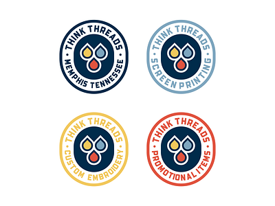 Think Threads Badges badge blue circle crest custom drop ink navy orange oval patch shirt t shirt think threads yellow