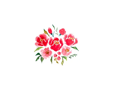 Fresh Flowers bouquet floral flower illustration nature watercolor