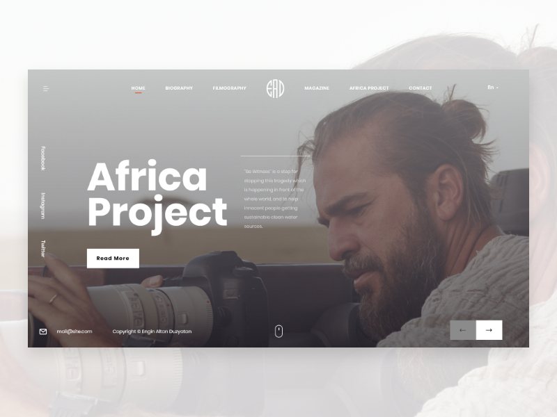 Example of Engin Altan Duzyatan - Turkish actor site redesign