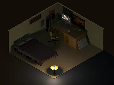 Just a little slice of home 3d cinema 4d low light low poly modeling motion design motion design school physicalrender