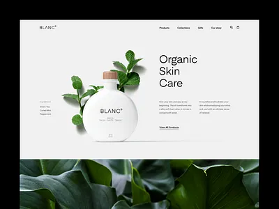 Blanc black minimal product typography web white