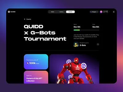 GAMEE - Events 2.0 black events mobile nft responsive web web app web3 website