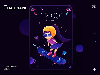 Skateboard design illustration