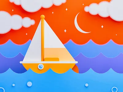 Red skies at night 3d blender blender3d c4d color design dof gradient illustration logo lowpoly render ui