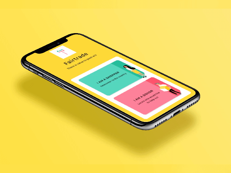 Trade app opening screen app logo open start starting screen trade yellow