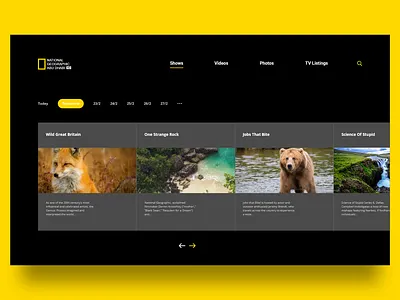 Nat Geo AD - TV Listing design nat geo nat geo ad national geographic abu dhabi redesign tv tv list ui ux vector web